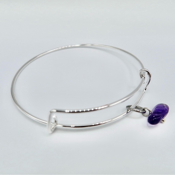 AMETHYST BIRTHSTONE BANGLE - Picture 2 of 3